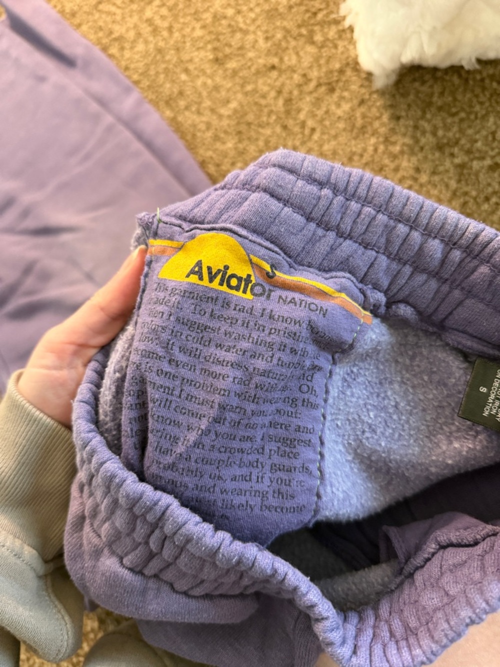Aviator Nation Lavender Pullover Sweatpants - Picture 2 of 4